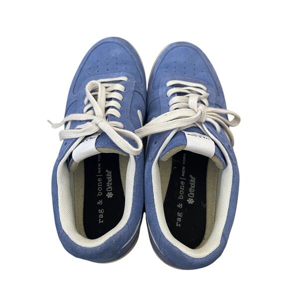 Rag & Bone Retro Court Sneaker Retro Blue Suede Size 38.5 - Picture 6 of 9